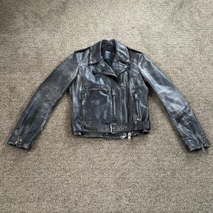 R13 distressed leather moto jacket - S